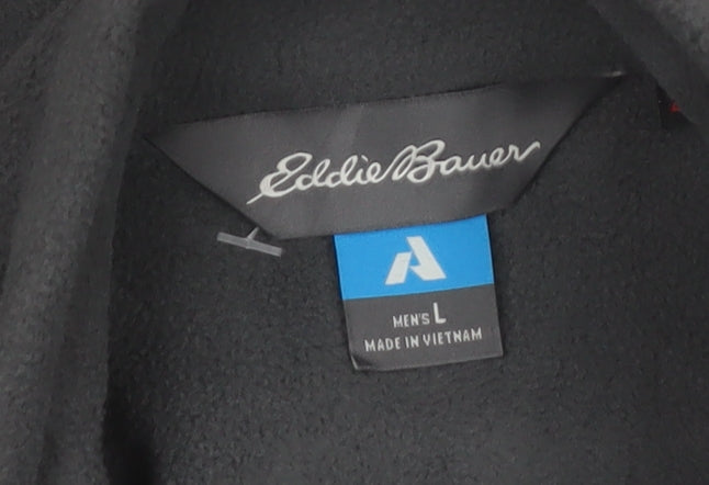 Eddie Bauer Men's Grey Fleece Full Zip Jacket Size L Outdoor Lightweight