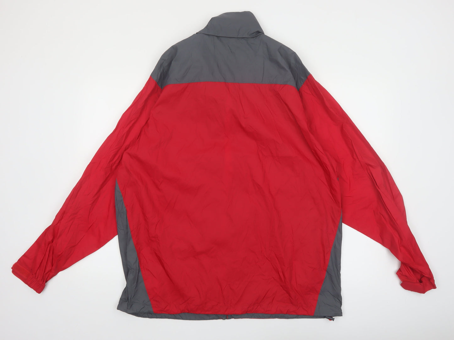 Columbia Men's Red Grey Lightweight Windbreaker Jacket Size L