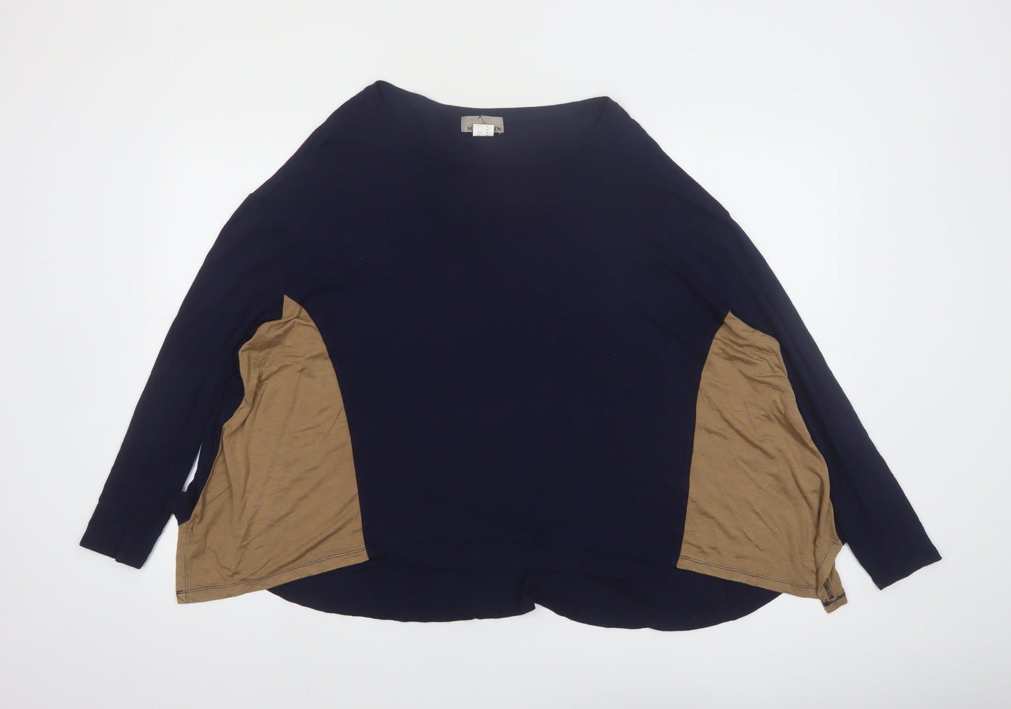 Mandarin Women’s Blue Colourblock Long Sleeve Blouse Size 12