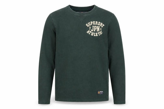 Superdry Men’s Green Athletic Long Sleeve Crew Neck Top Size M
