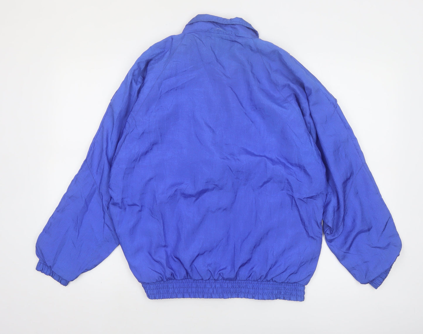 Bold Spirit Women Blue 90s Bomber Jacket Size S Nylon Zip Up
