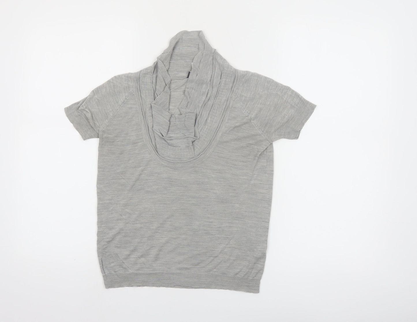Armani Jeans Women's Grey Cowl Neck Short Sleeve Top Size 6