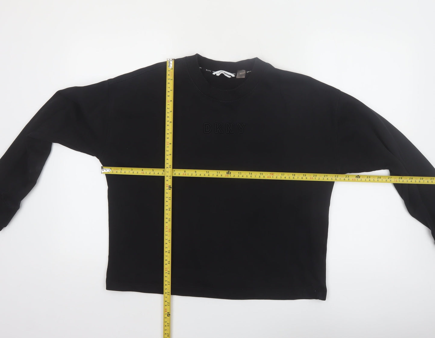 DKNY Sport Women's Black Cotton Blend Crew Neck Pullover Sweatshirt M