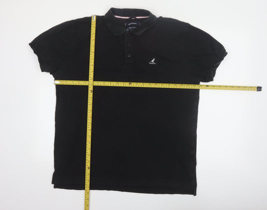 Kangol Men's Black XL Polo Shirt 100% Cotton Casual Top