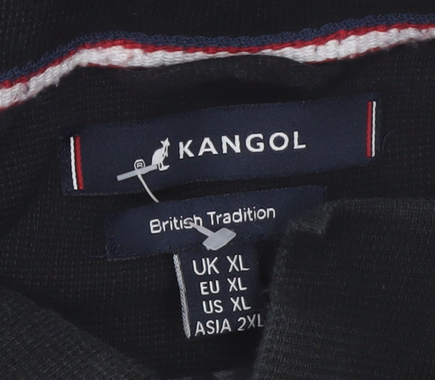 Kangol Men's Black XL Polo Shirt 100% Cotton Casual Top