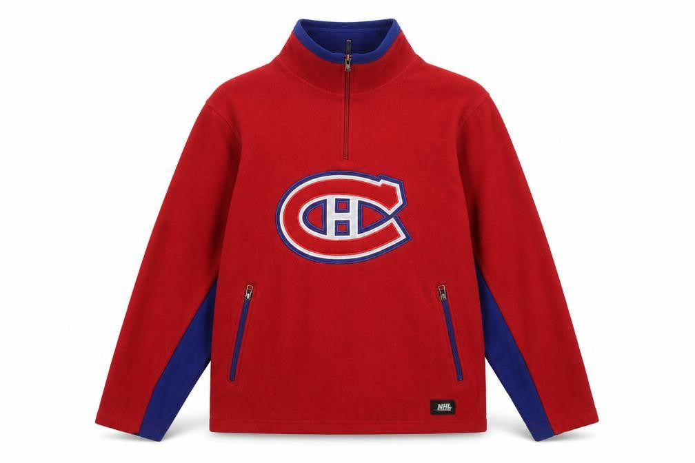NHL Men’s Red & Blue 1/4 Zip Fleece Sweatshirt Large