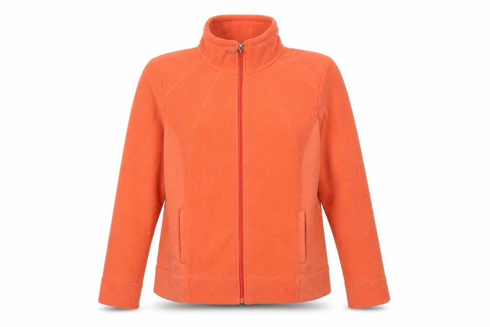 IZOD Womens Orange Fleece Full Zip Jacket Size L