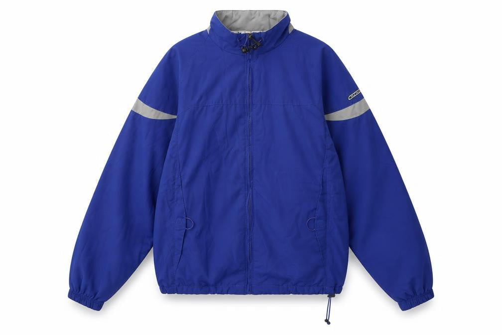 Reebok Women's Blue Windbreaker Jacket Size 12 Reflective Lightweight