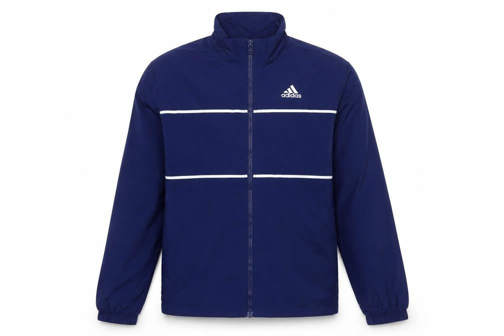 Adidas Men's Blue Small Windbreaker Jacket Lightweight Zip Sportswear