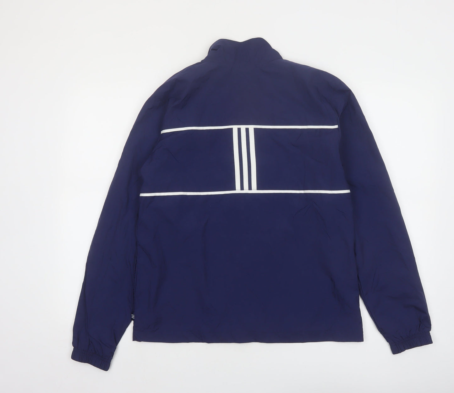 Adidas Men's Blue Small Windbreaker Jacket Lightweight Zip Sportswear