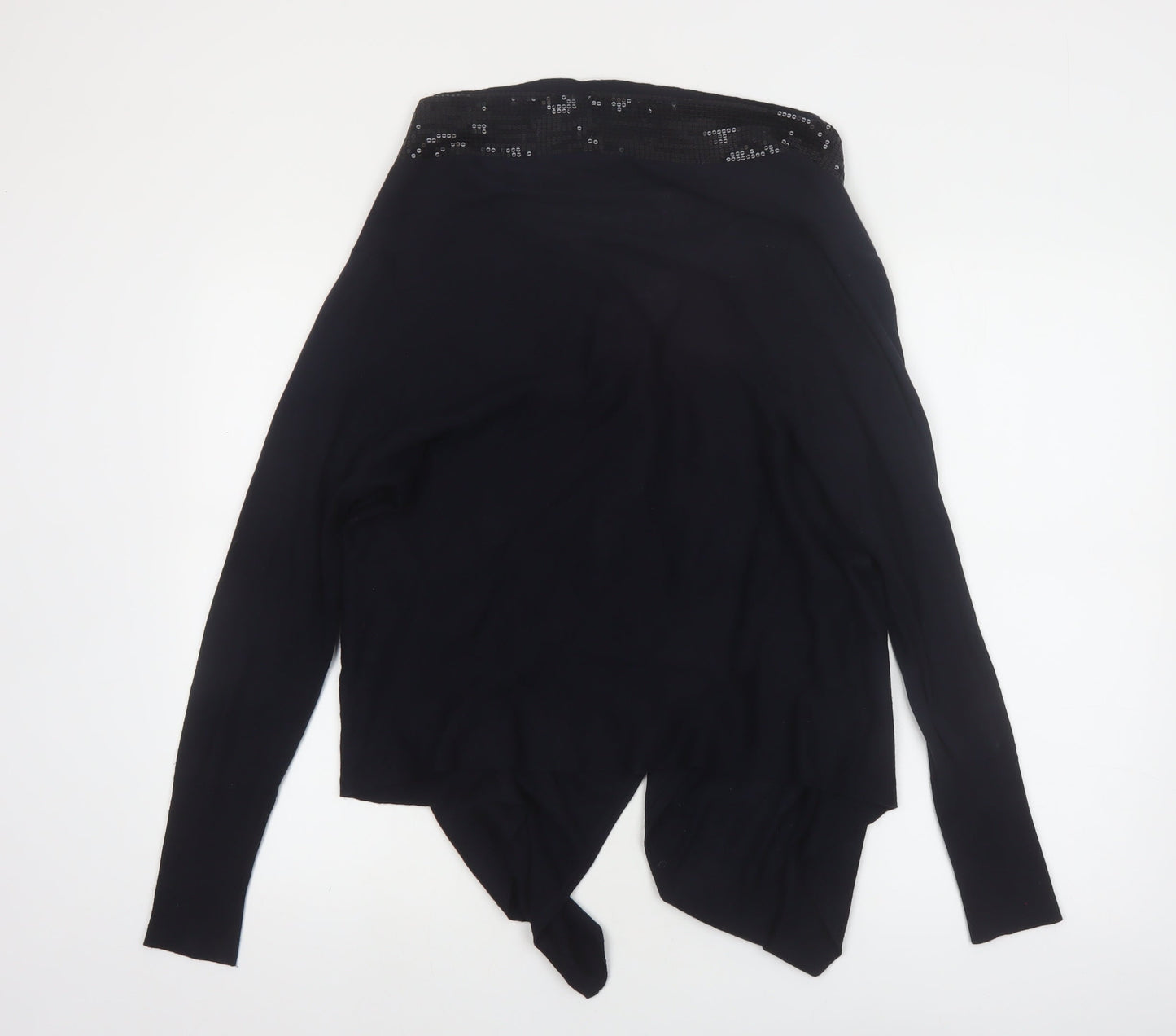 Marks and Spencer Women Black Sequin Trim Cardigan Size 14
