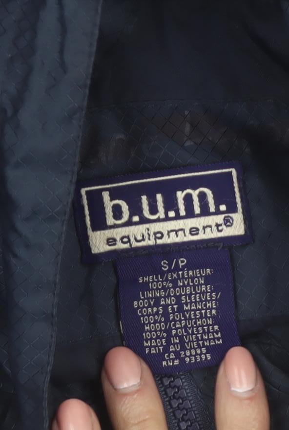 B.U.M Equipment Men's Blue Nylon Parka Jacket Size S Hooded