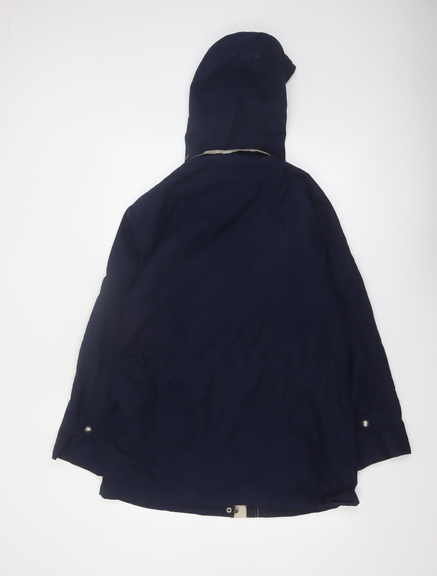 London Fog Women's Blue Hooded Mid-Length Parka Coat Medium