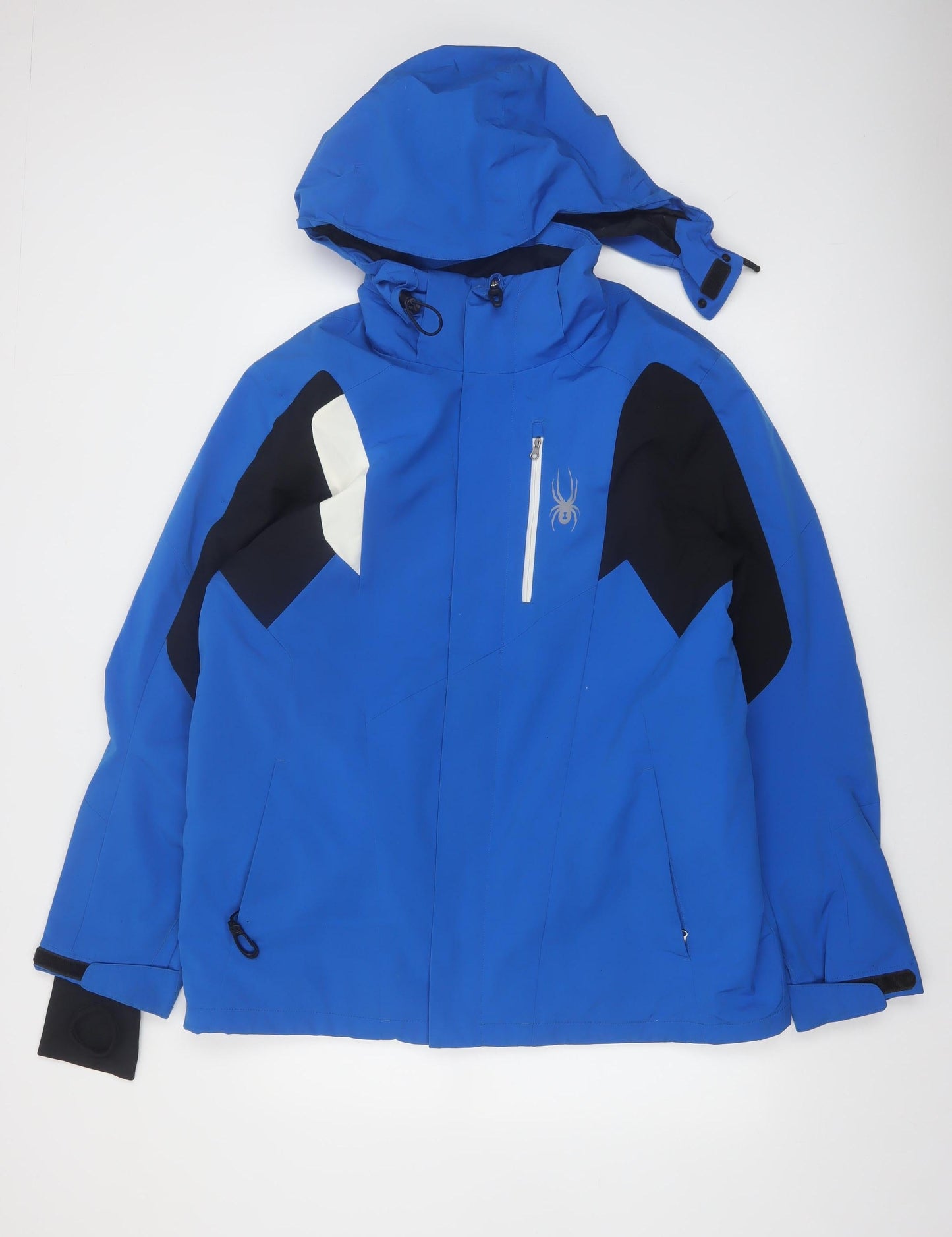 Spyder Men's Blue L Ski Jacket Hooded Water Resistant Winter Coat