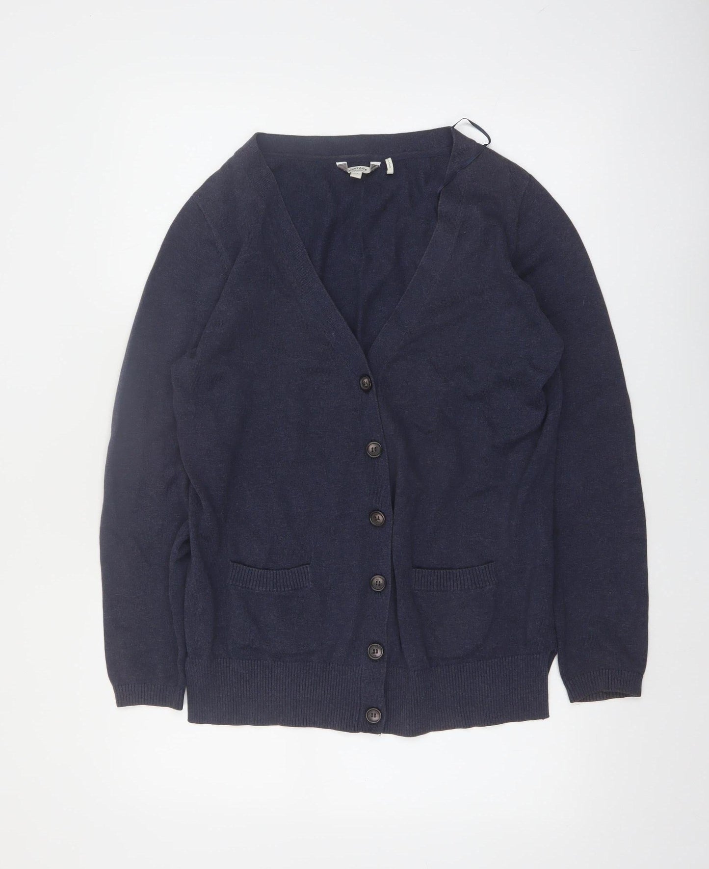 FatFace Women's Blue Cotton V-Neck Button Cardigan Size 14