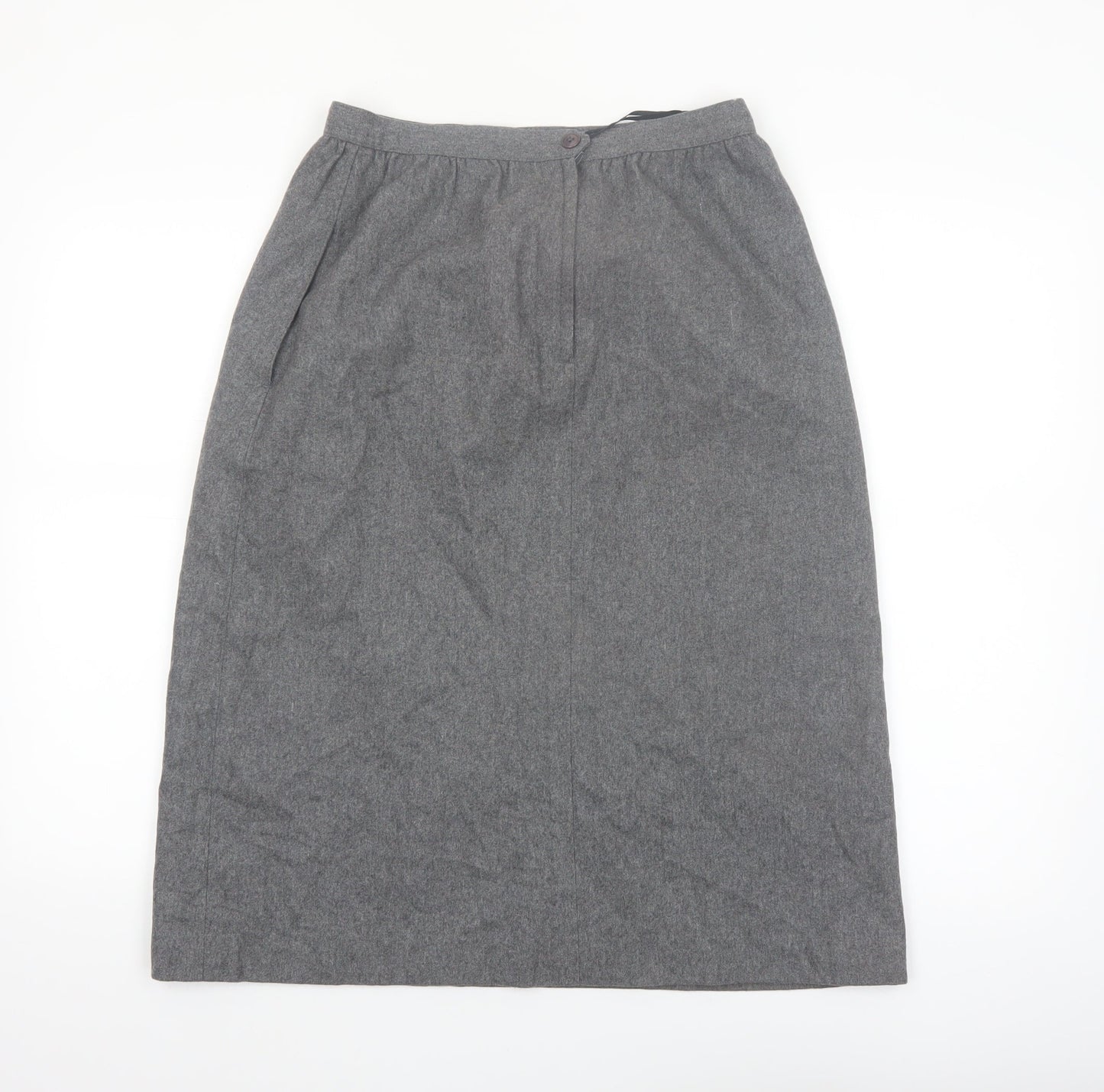 Vintage Sasson Womens Grey Wool Blend Midi Pencil Skirt Size 10
