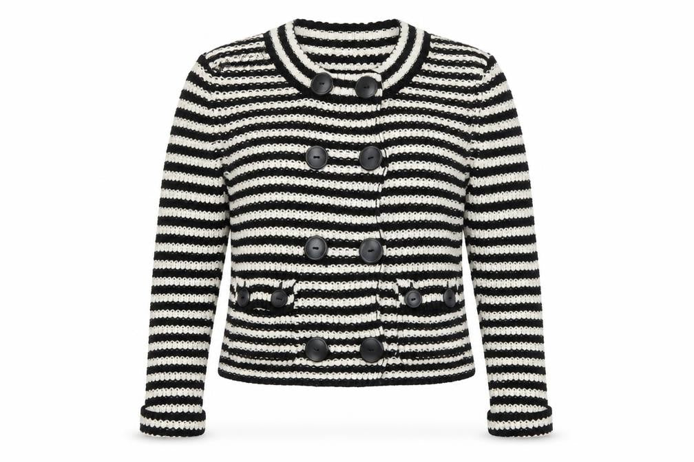 Talbots Women’s Black & White Petite Cardigan Cotton Knit Size S