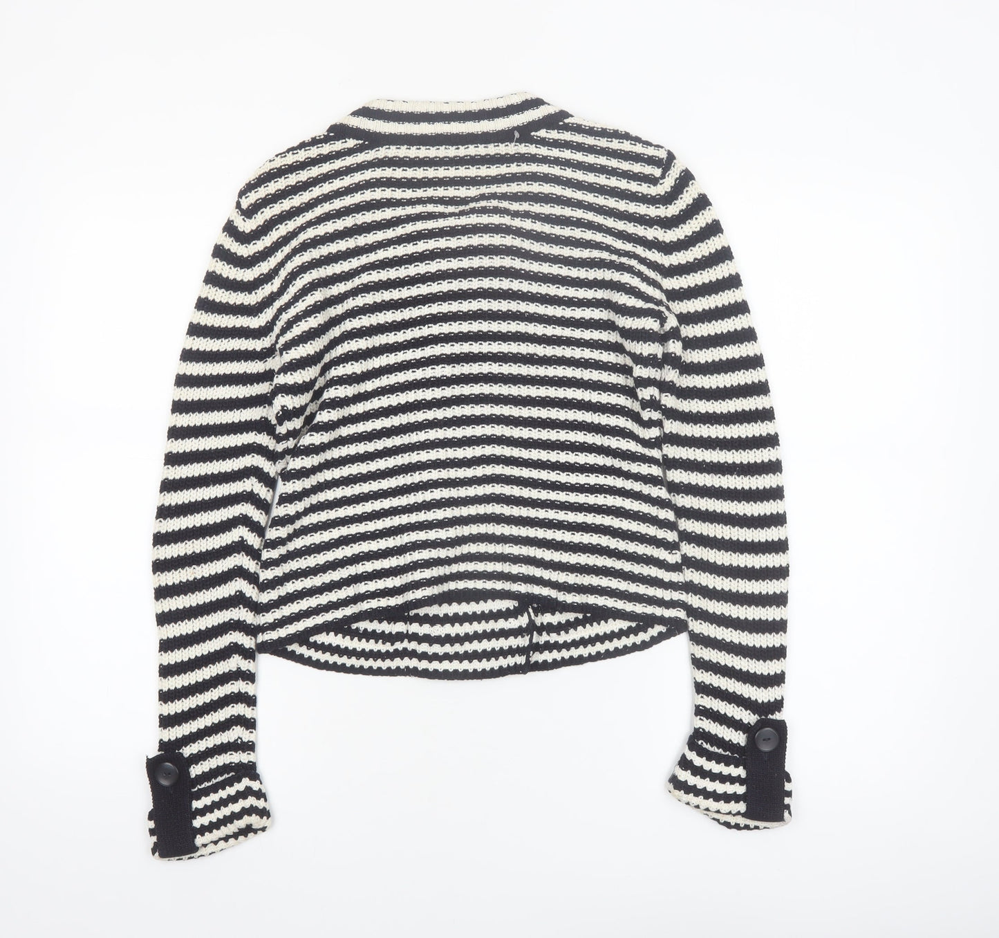 Talbots Women’s Black & White Petite Cardigan Cotton Knit Size S