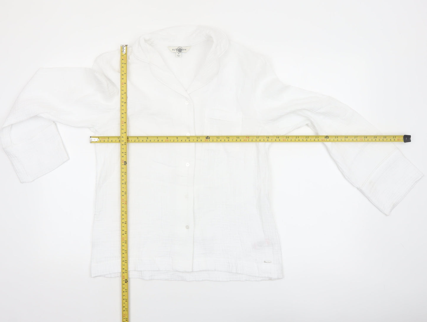 Marks and Spencer Autograph Women’s White Cotton Pyjama Shirt Size 6