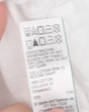 Marks and Spencer Autograph Women’s White Cotton Pyjama Shirt Size 6