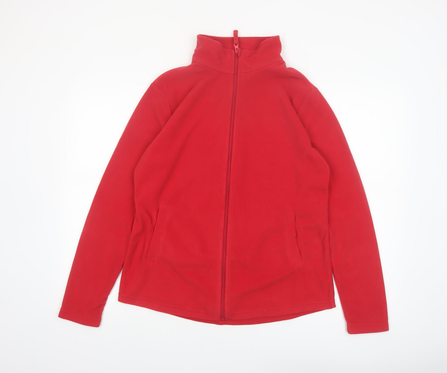 Janina Women Red Fleece Full Zip Jacket Size 14