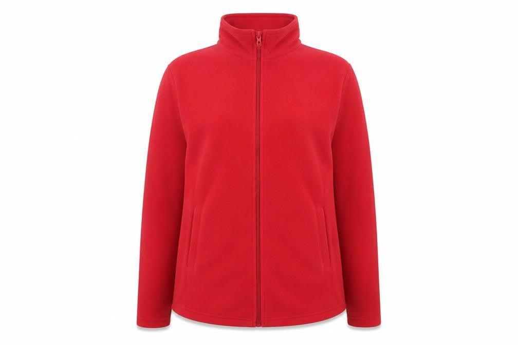 Janina Women Red Fleece Full Zip Jacket Size 14