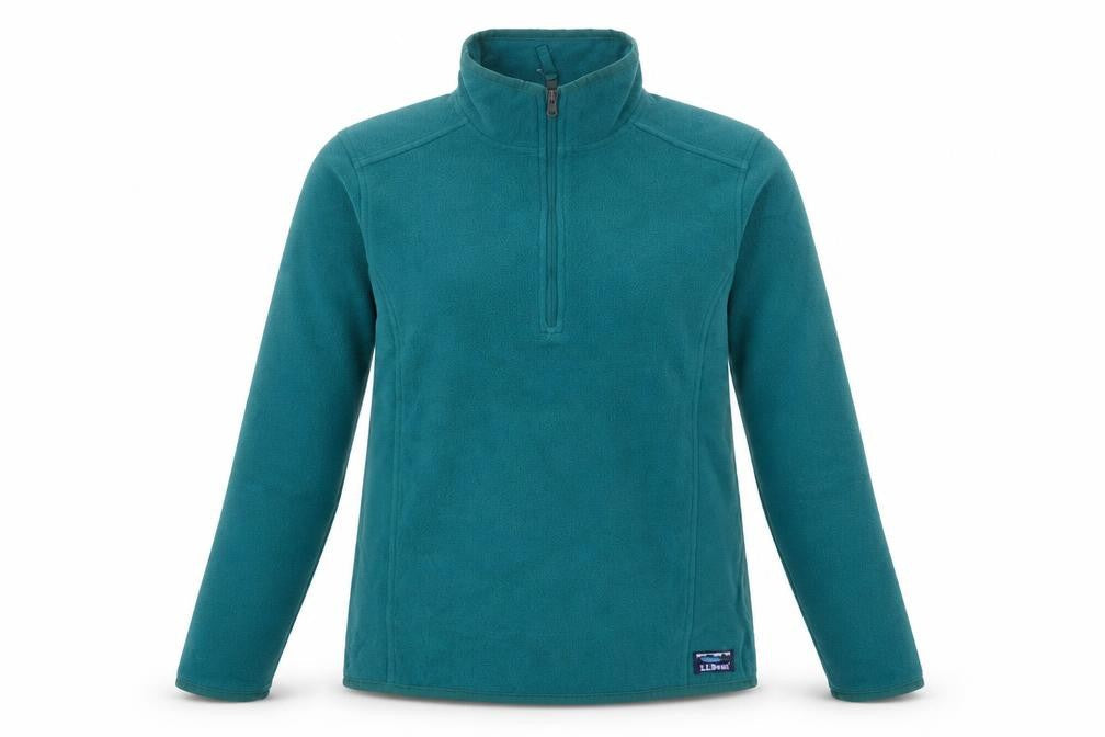 L.L. Bean Women's Teal Fleece Pullover Sweatshirt Size M Regular 1/2 Zip