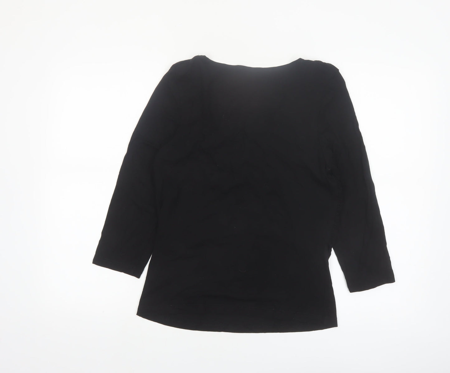 Kaliko Women's Black V-Neck 3/4 Sleeve Tunic Blouse Size 12