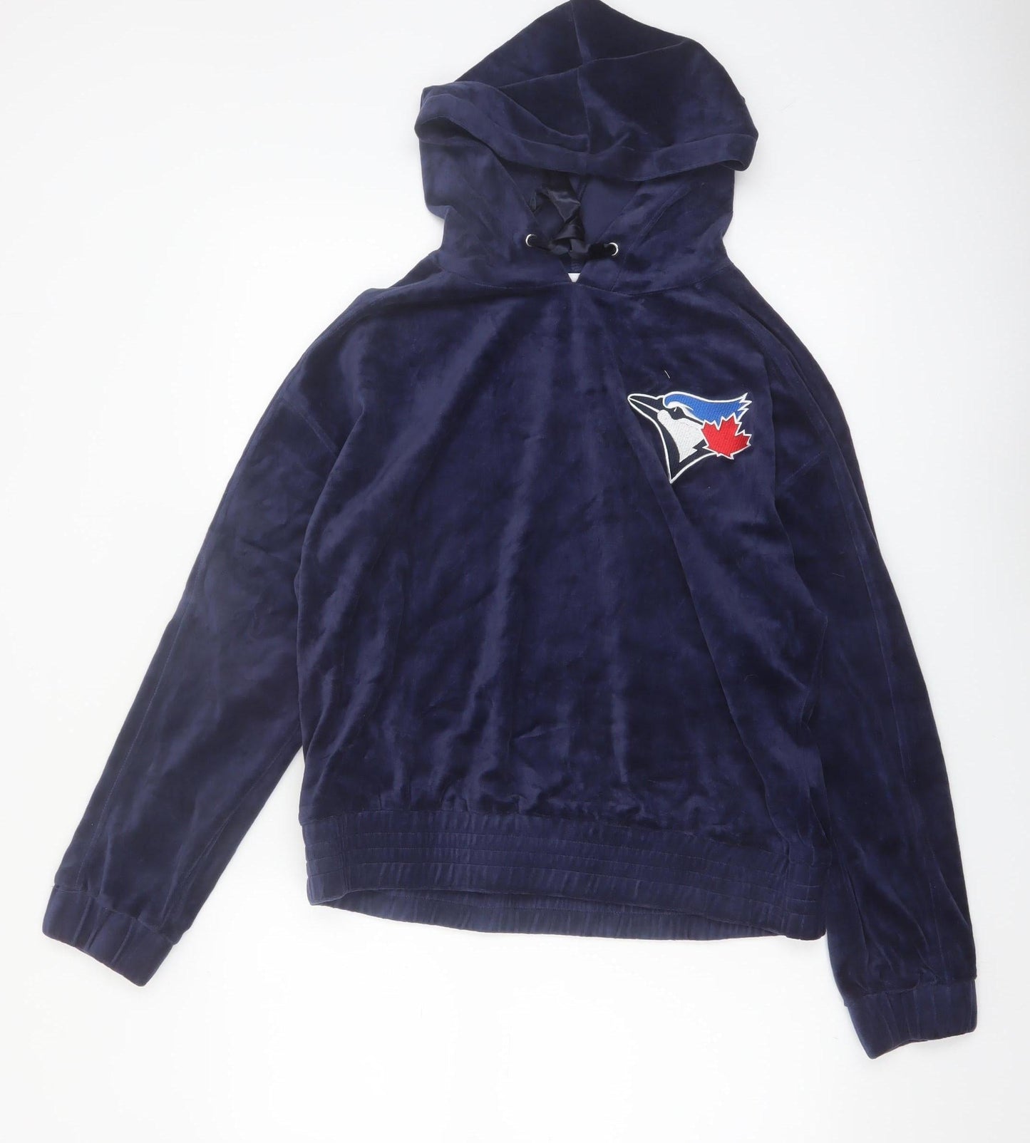 Touch by Alyssa Milano Navy Blue Velour Pullover Hoodie Women M