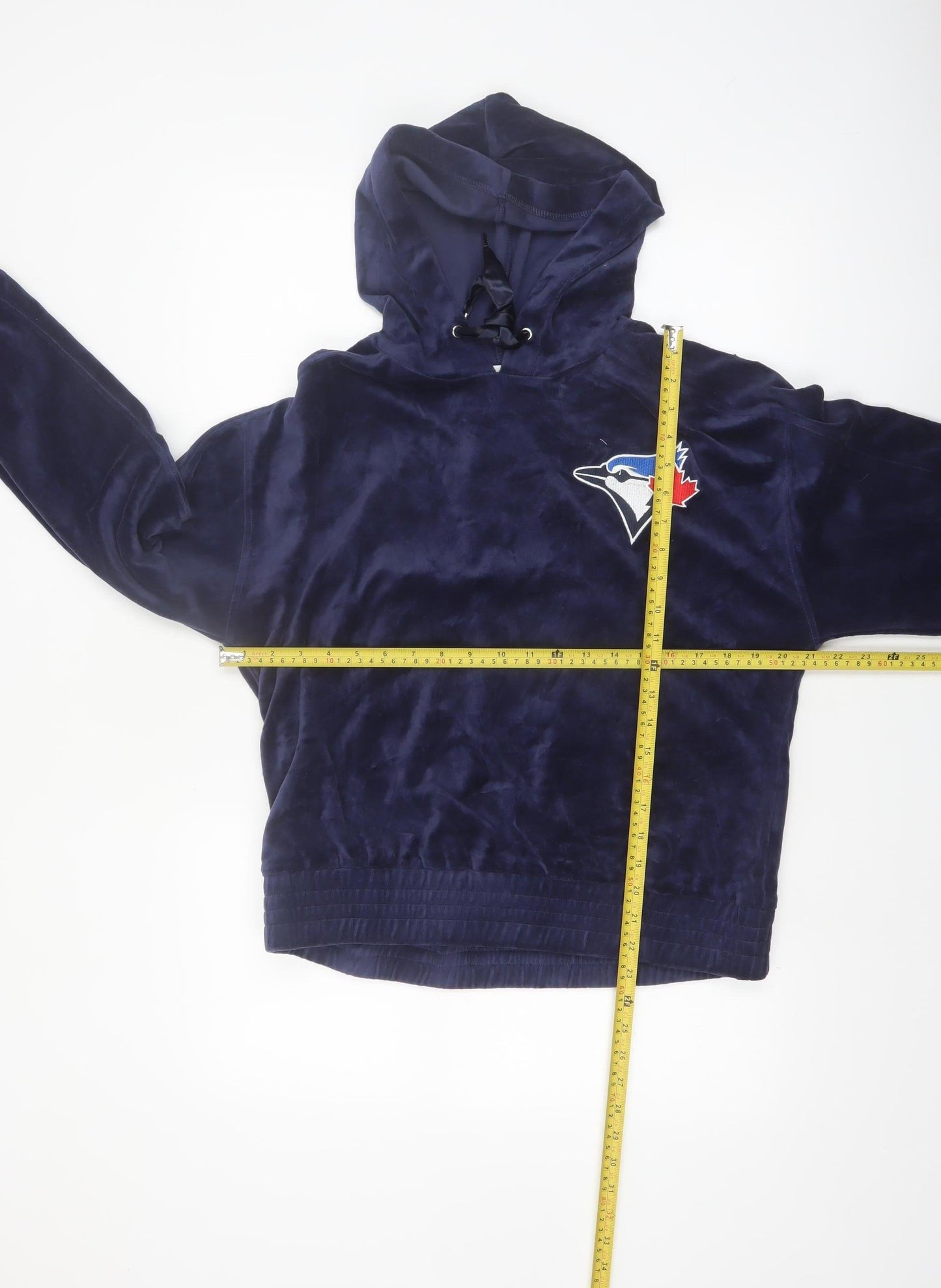 Touch by Alyssa Milano Navy Blue Velour Pullover Hoodie Women M