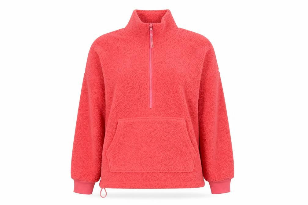 Dunnes Women Pink Fleece 1/2 Zip Pullover Sweatshirt Size S