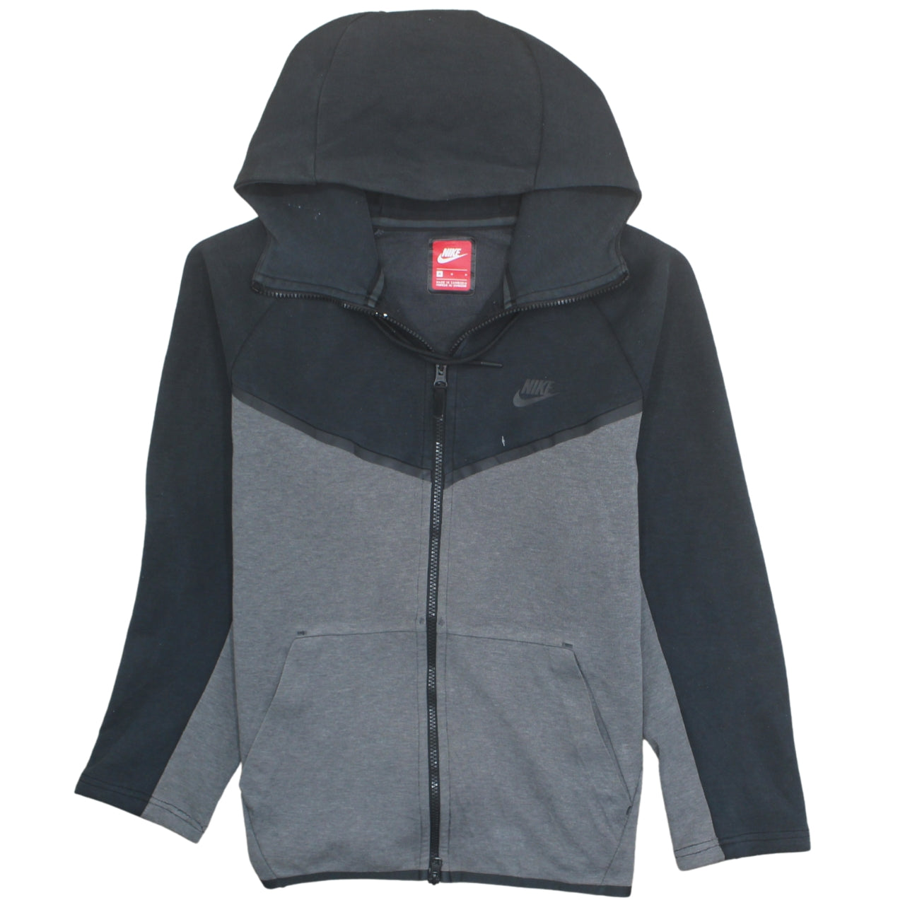 Nike Men’s Grey Full Zip Hoodie M Regular Fit Sportswear