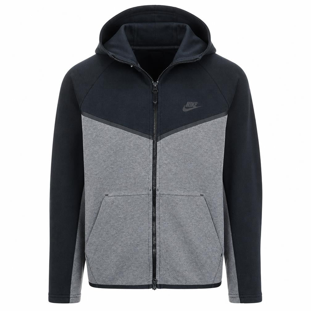Nike Men’s Grey Full Zip Hoodie M Regular Fit Sportswear