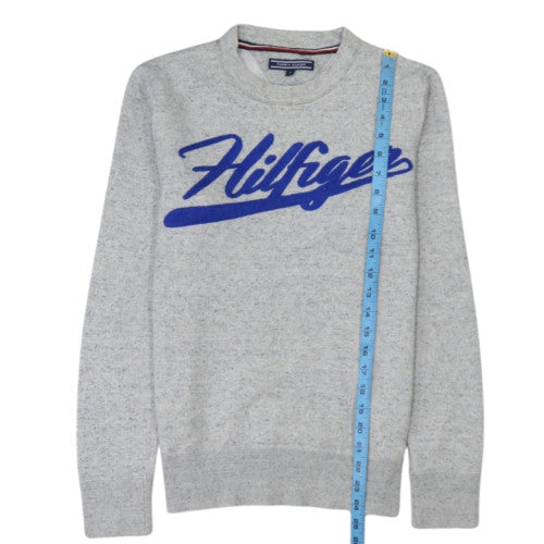 Tommy Hilfiger Women Grey Logo Crew Neck Pullover Sweatshirt Size M