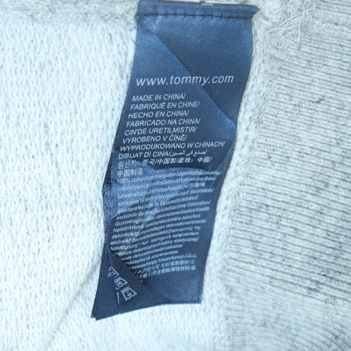 Tommy Hilfiger Women Grey Logo Crew Neck Pullover Sweatshirt Size M