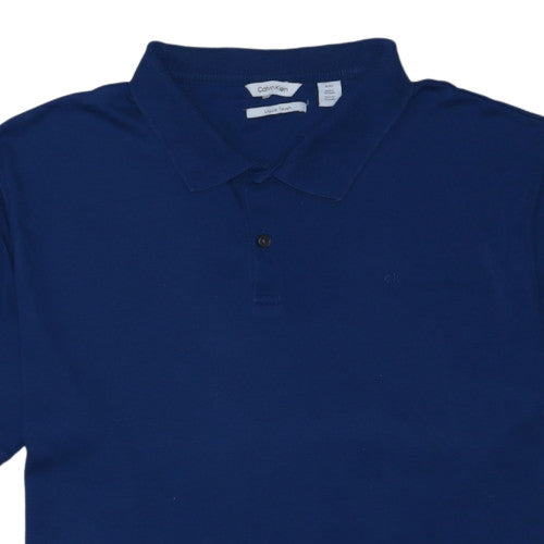 Calvin Klein Men’s Blue Liquid Touch Polo Shirt XL Cotton