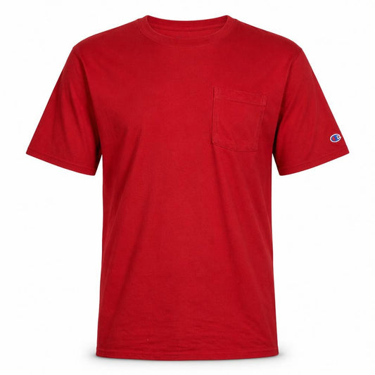 Champion Mens Red Cotton Crew Neck T-Shirt Size L