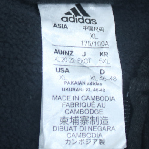 Adidas Womens Black XL Pullover Hoodie Cotton Blend Logo Sportswear