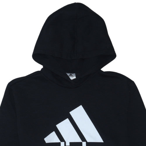 Adidas Womens Black XL Pullover Hoodie Cotton Blend Logo Sportswear