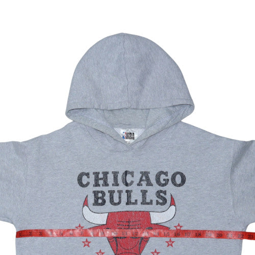 NBA Men’s Grey Chicago Bulls Pullover Hoodie Size S Graphic Cotton