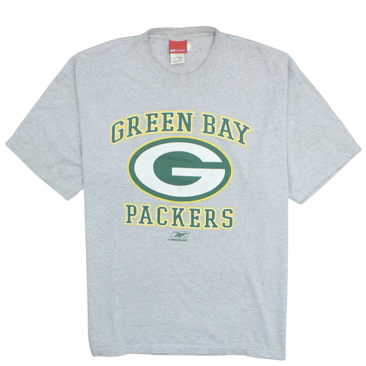 Reebok Mens Grey Green Bay Packers Graphic T-Shirt XL