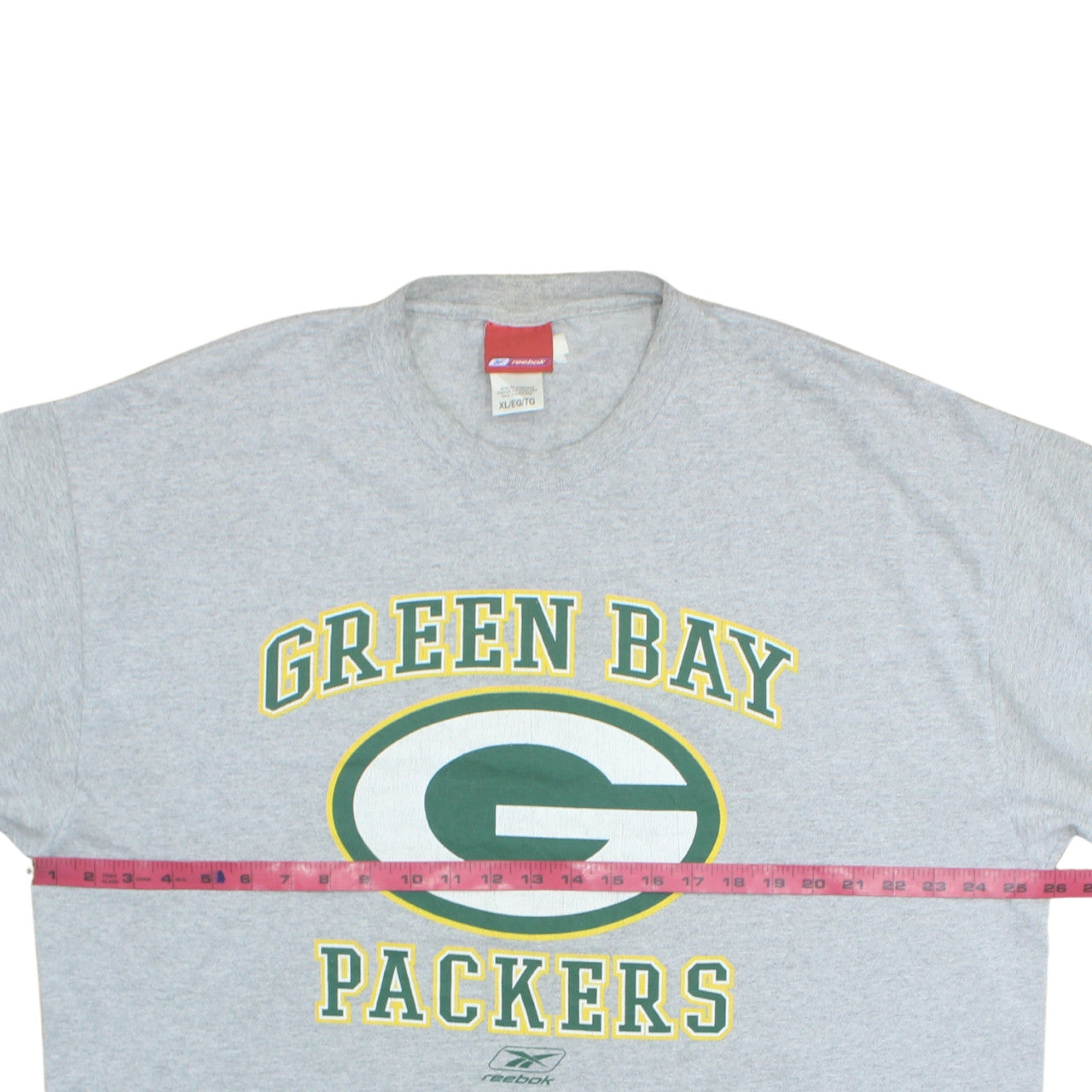 Reebok Mens Grey Green Bay Packers Graphic T-Shirt XL