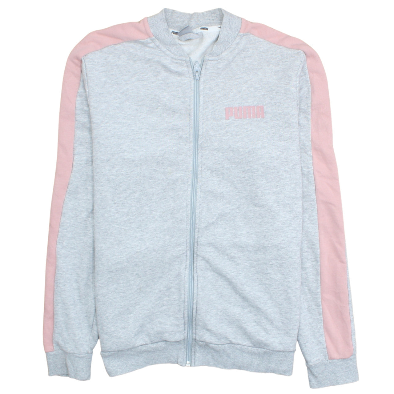 Puma Womens Grey Pink XL Track Jacket Lightweight Full Zip