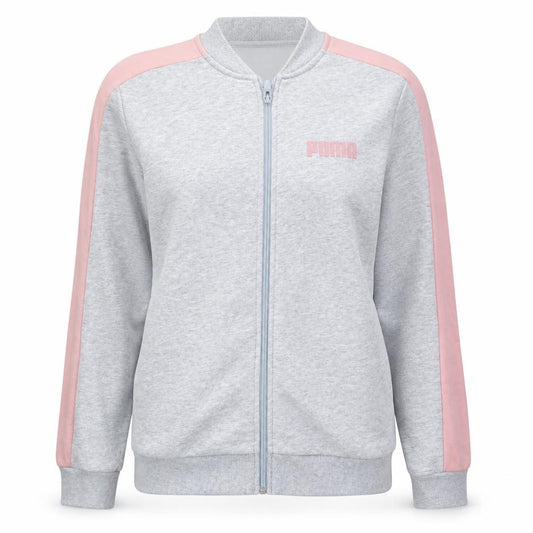 Puma Womens Grey Pink XL Track Jacket Lightweight Full Zip