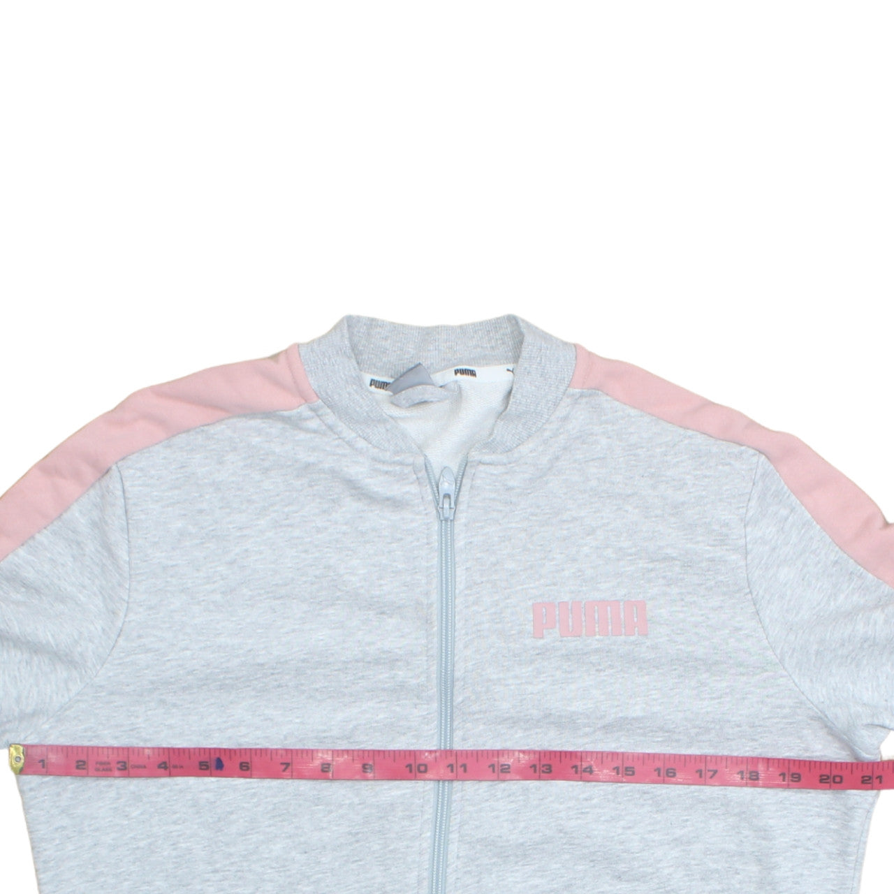 Puma Womens Grey Pink XL Track Jacket Lightweight Full Zip