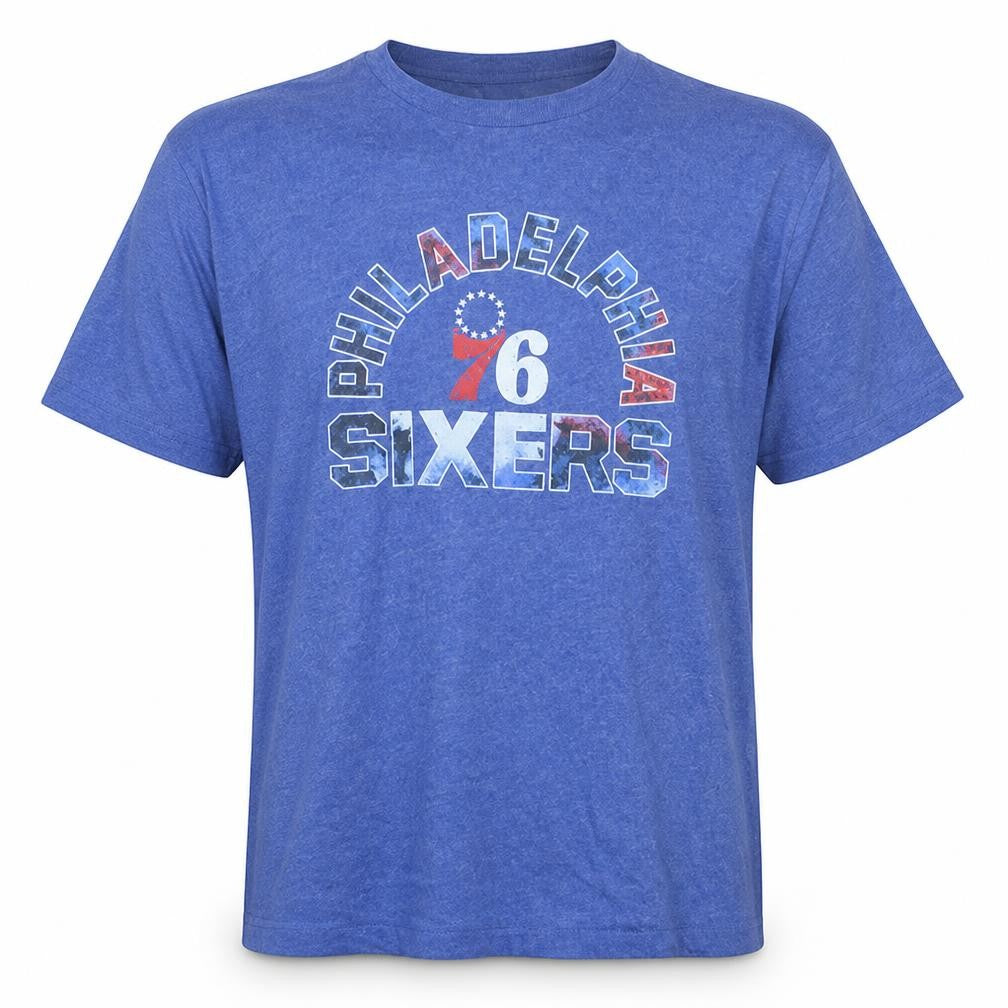 NBA Philadelphia 76ers Blue Graphic Men's 2XL Crew Neck T-Shirt