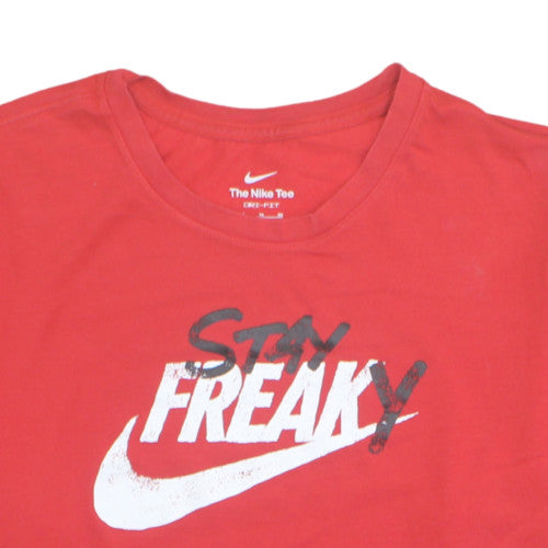 Nike Men's Red Dri-Fit Graphic Sports T-Shirt XL