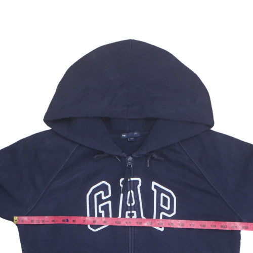 GAP Womens Navy Full Zip Hoodie XL - Classic Casual Cotton Fleece