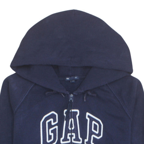 GAP Womens Navy Full Zip Hoodie XL - Classic Casual Cotton Fleece