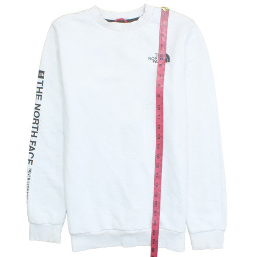 The North Face Womens White XS Pullover Sweatshirt Cotton Blend